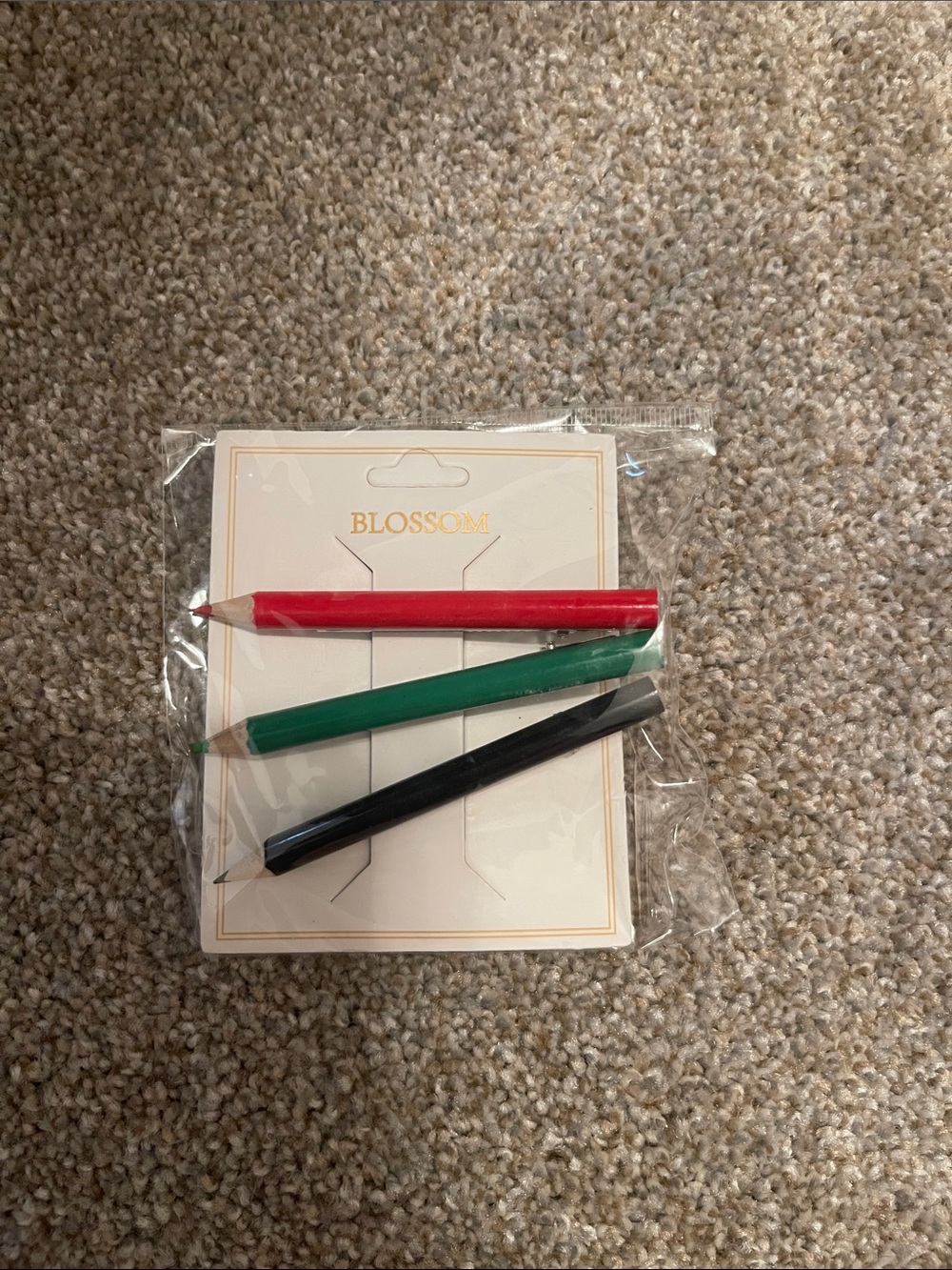 Blossom Kids Pencil Clip Set — Red, Green & Black